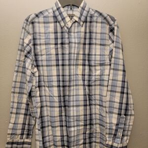 George Men's Blue and White Plaid Shirt